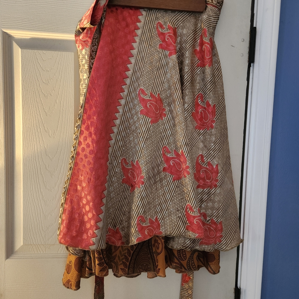 Asymmetrical Reversible Wrap Skirt